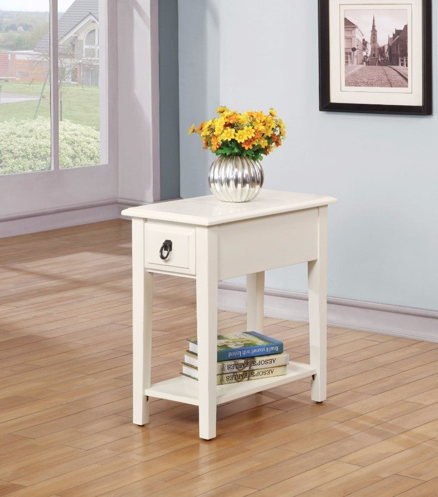 Benzara BM157268 Smart Looking Side Table, White