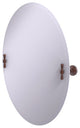 Frameless Oval Beveled Edge Tilt Mirror, Antique Copper