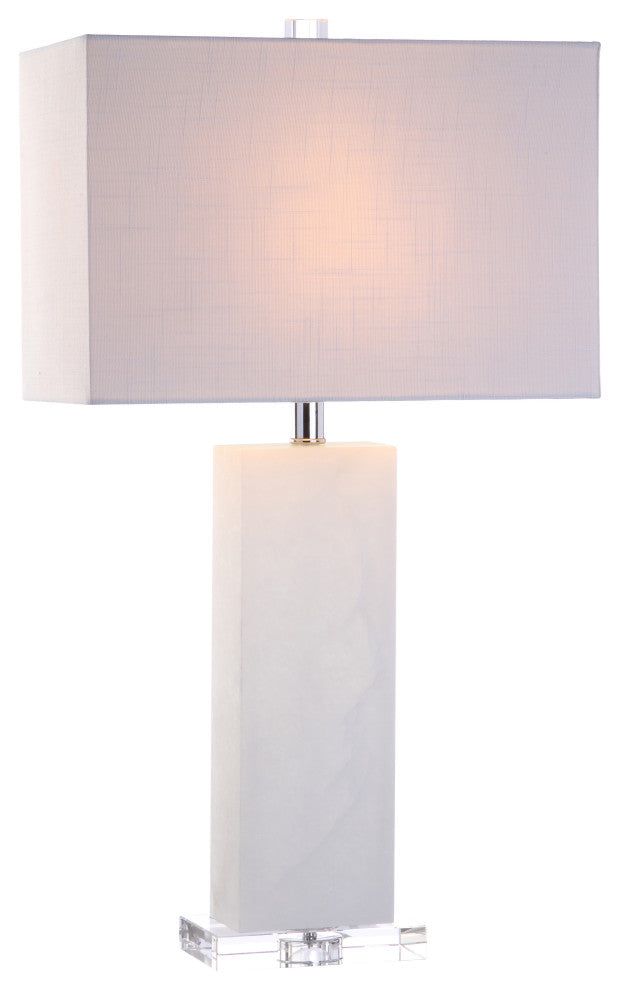 Tiggie 27" Alabaster Table Lamp, Natural and Chrome