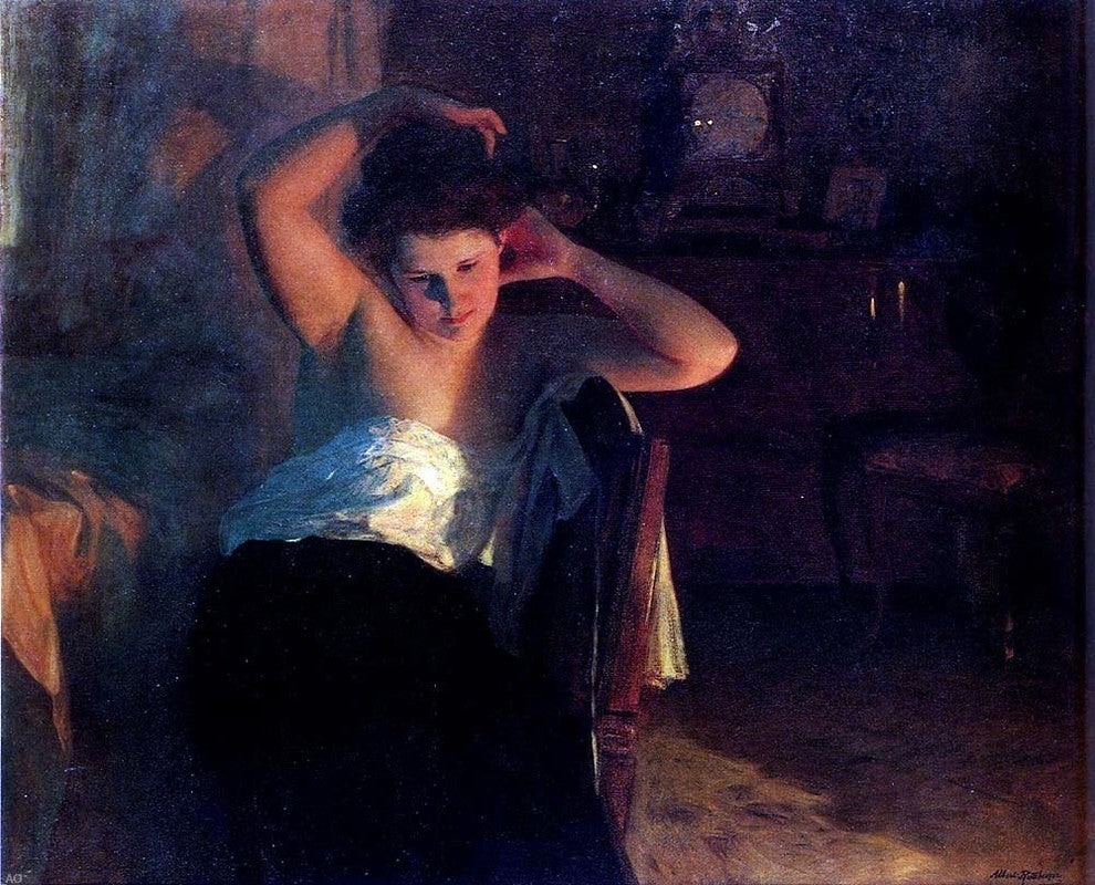 Albert Ritzberger At The Fireplace, Gallery Wrapped Canvas Print, 20"x25"