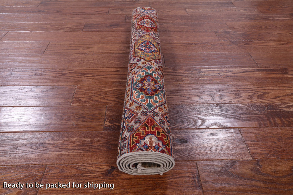 Khorjin Super Kazak Hand Knotted Wool Rug 3' 5" X 5' 3" Q11070