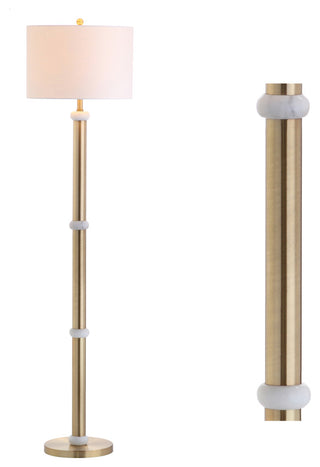 Gregory Metal, Marble LED Floor Lamp, Brass Gold, White, 60.5"