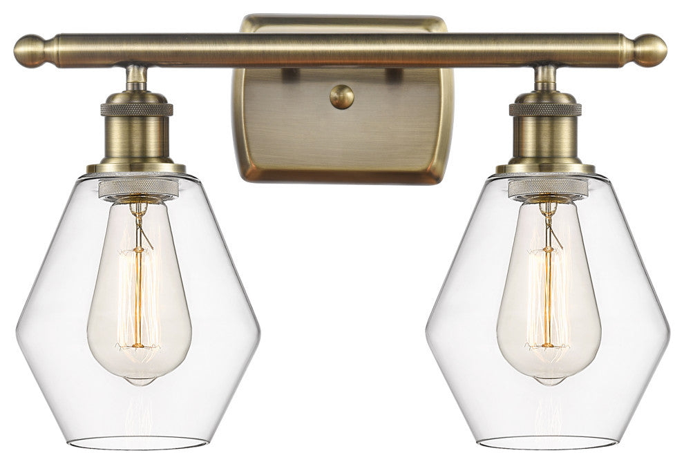 Innovations 516-2W-AB-G652-6-LED 2-Light Bath Vanity Light, Antique Brass
