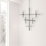 Contemporary Linear Chandelier Francesca 56W, Polished Chrome