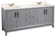 Fabia Collection 72" Bathroom Vanity With Sink, Mirror, Countertop, Dark Gray
