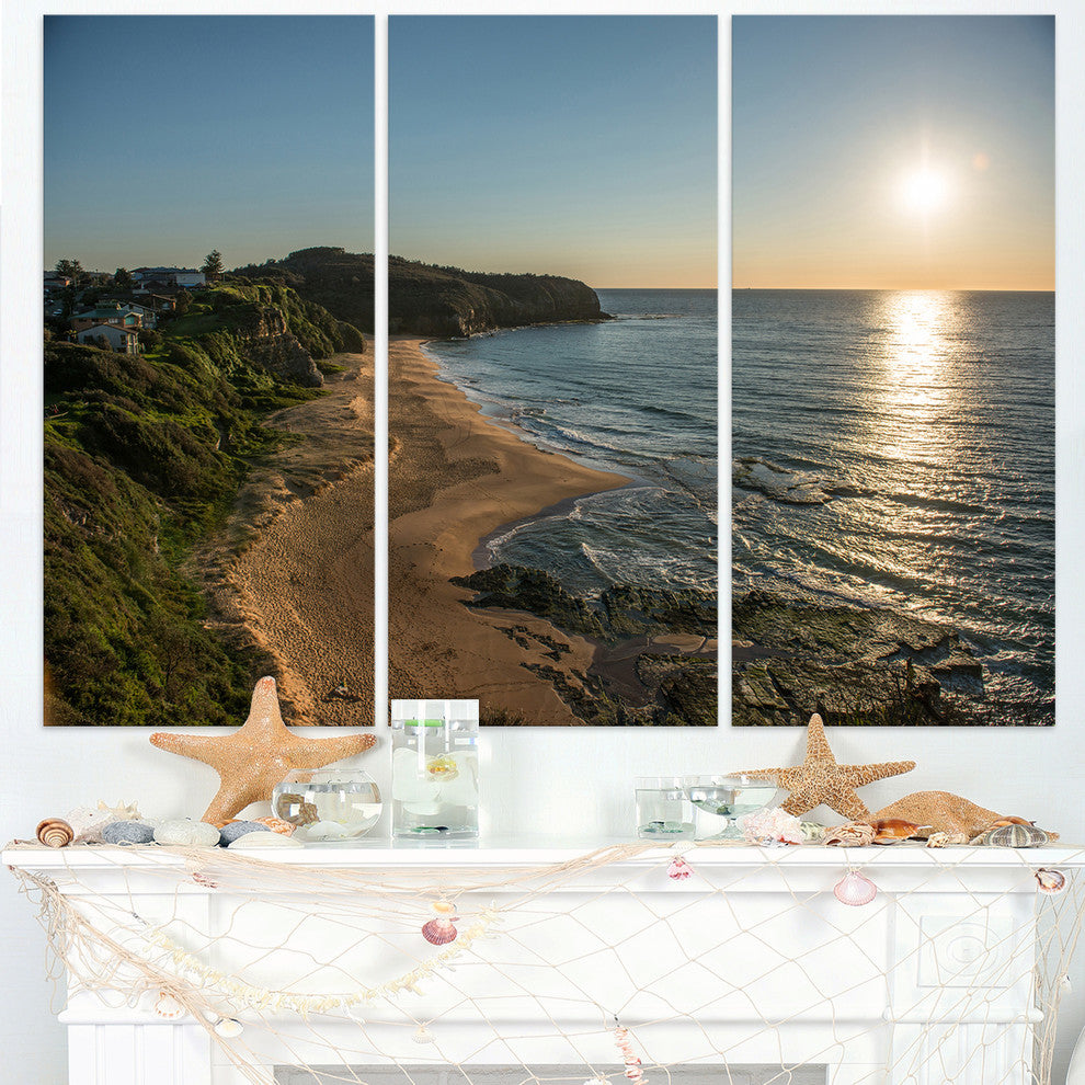"Clam Sea Waters at Sydney beach" Metal Wall Art, 3 Panels, 36"x28"