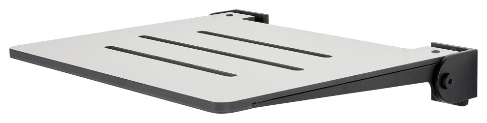 Seachrome SlimLine Folding Wall Mount Shower Seat, Light Gray, Matte Black Frame