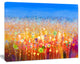 Abstract Flower Field Watercolor Painting, Floral Canvas Art Print, 40"x30"