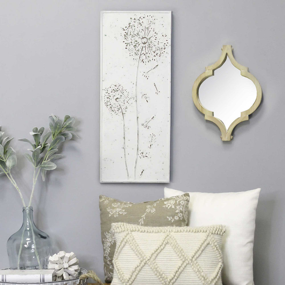 HomeRoots Floral Dandelion Metal Panel Wall Decor