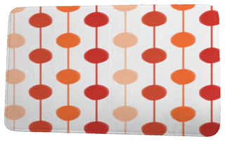 Funky Junky Brady Beads Stripe Print Bath Mat, Orange, 21"x34"
