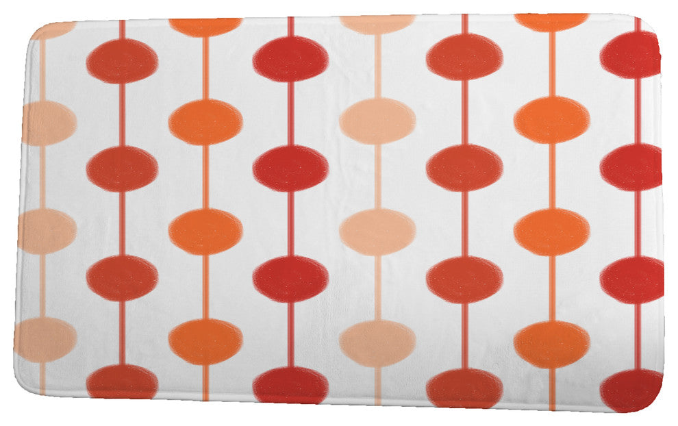 Funky Junky Brady Beads Stripe Print Bath Mat, Orange, 21"x34"
