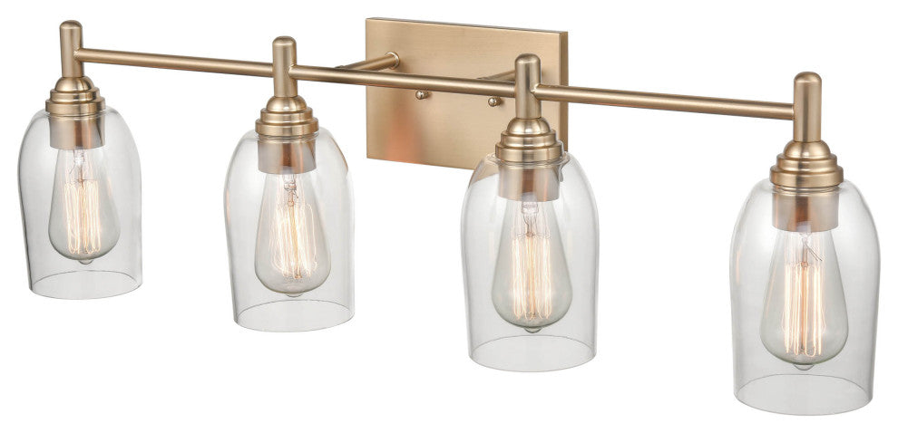 Arlett 4 Light 30.875 in. Modern Gold Bathroom Vanity Light