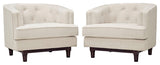 Modern Beige Coast Armchairs Set of 2