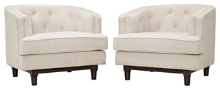 Modern Beige Coast Armchairs Set of 2