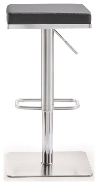 Bari Grey Stainless Steel Adjustable Barstool