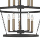 10-Light Candle Style Wagon Wheel Chandelier, Classic Black/Brass Dust