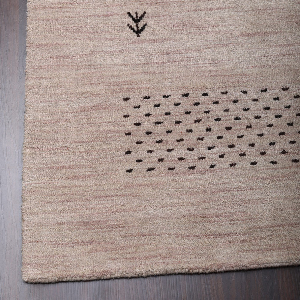 HAND KNOTTED LOOM WOOL ECO-FRIENDLY AREA RUGS - Rectangle, Beige, Contemporary