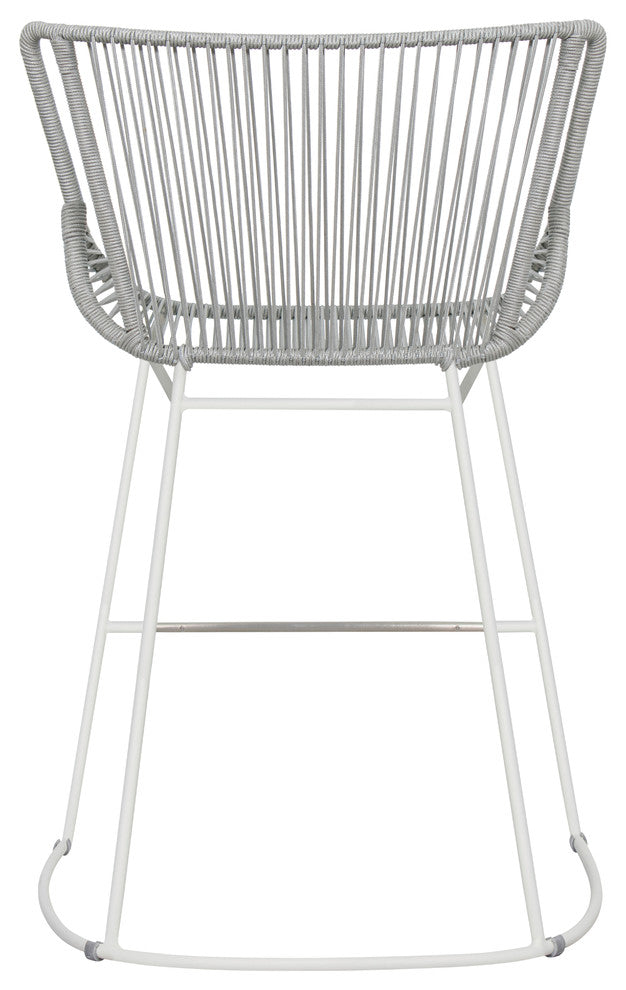 Dane Counter Chair, Set of 2, Dark Gray Frame, Dove Gray Weave