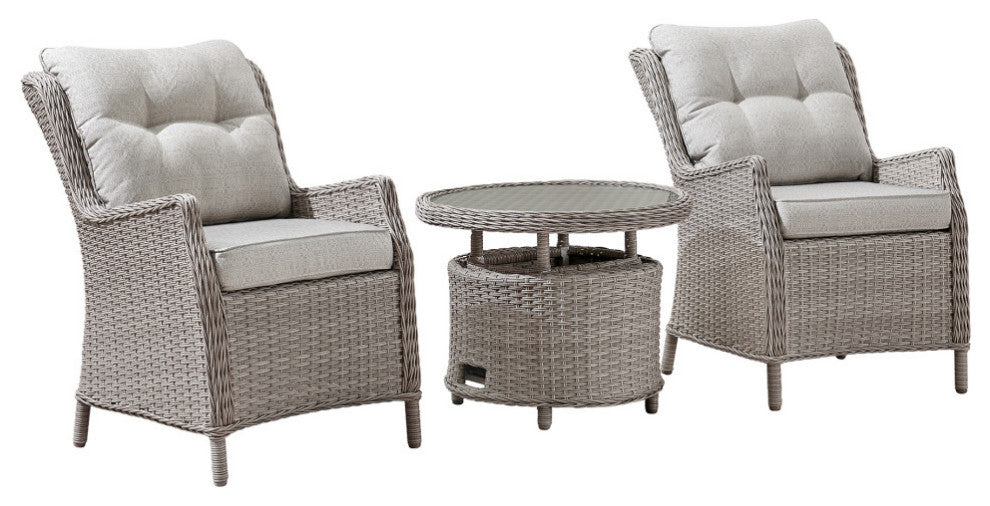 Ove Decors Vance 3-piece Patio Conversation Set in Grey
