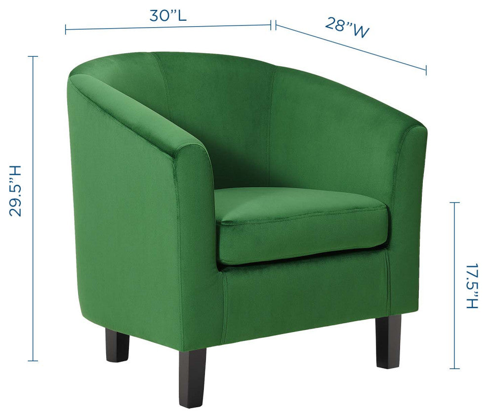 Armchair Accent Chair, Velvet, Green, Modern, Living Lounge Hotel Hospitality