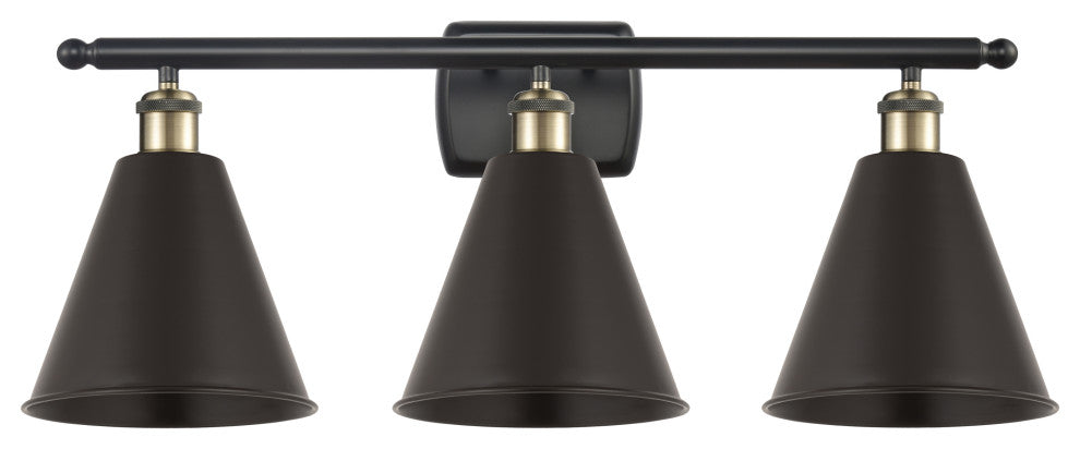 Ballston Cone Bath Vanity Light, Black Antique Brass, Matte Black