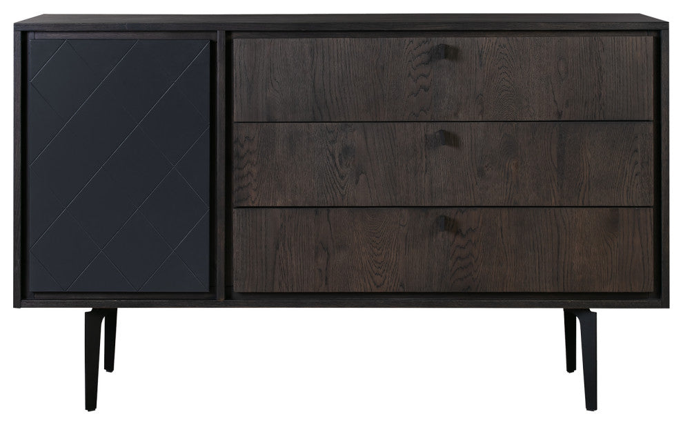 Cross Solid Oak and Metal 3 Drawer Dresser