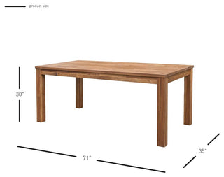 Tiburon Dining Table, Amber, 71" Width