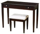 Contemporary 2 Piece Flip Top Vanity and Stool with Fabric Seat, Brown