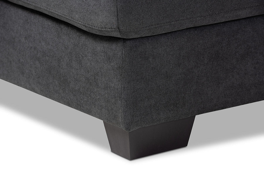 Nevin Dark Gray Fabric Upholstered Sectional Sofa With Right Facing Chaise