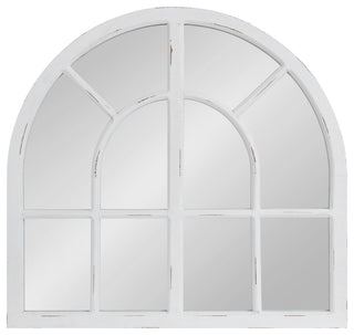 Boldmere Wide Arch Windowpane Mirror, White, 30"x29"
