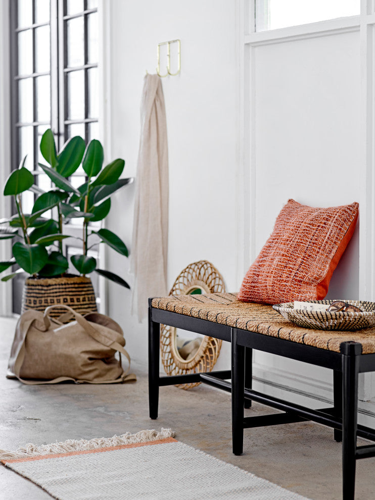 Oval Woven Bamboo Wall Mirror