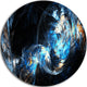 Colored Smoke Blue, Abstract Digital Art Large Disc Metal Wall Art, 38"