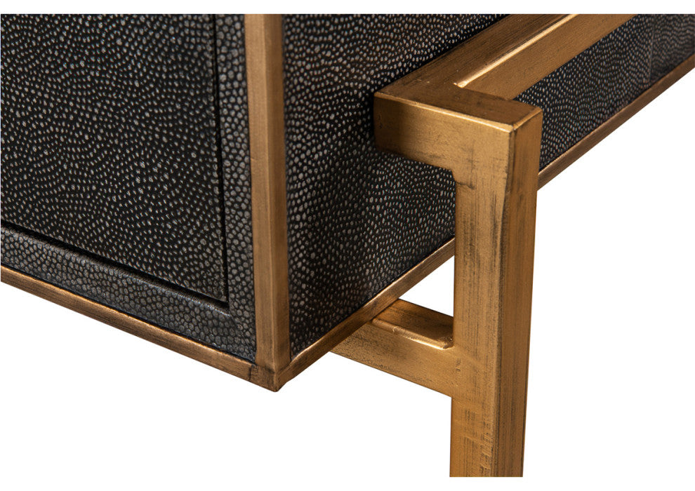 Modern Shagreen Leather Desk