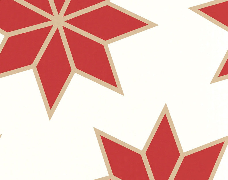 Christmas Stars 2 Holiday Geometric Print Kitchen Towel, Red