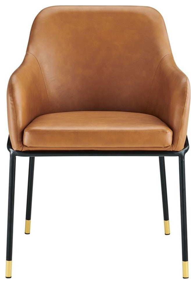 Jovi Vegan Leather Dining Chair Black Tan