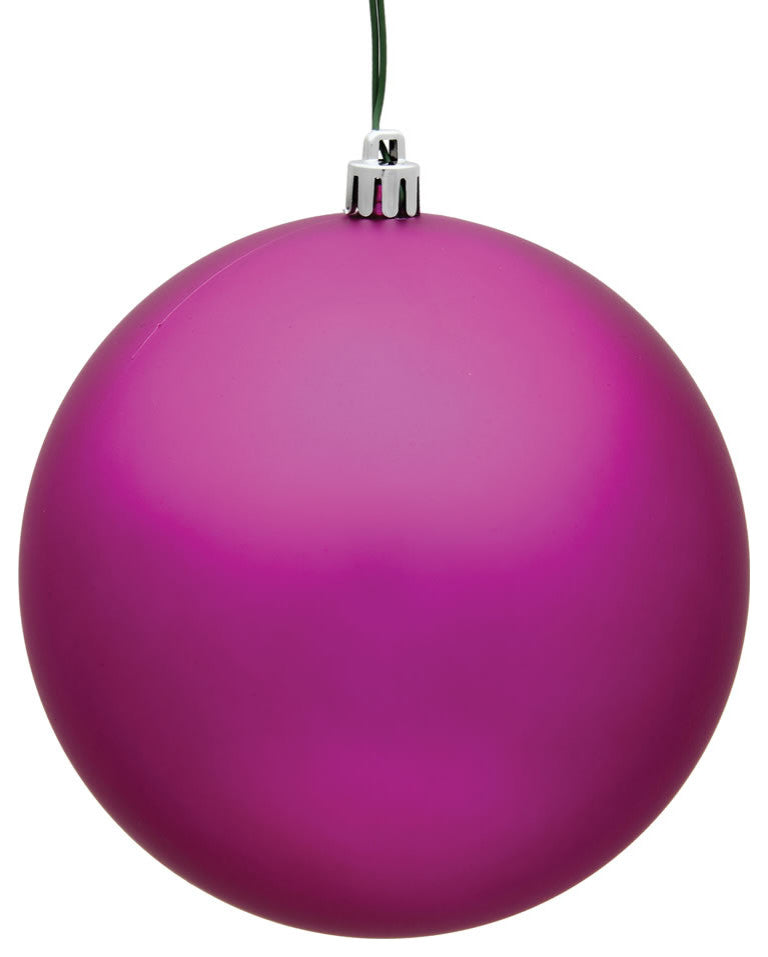 Vickerman 4.75" Fuchsia Matte Ball Ornament, 4 per Bag