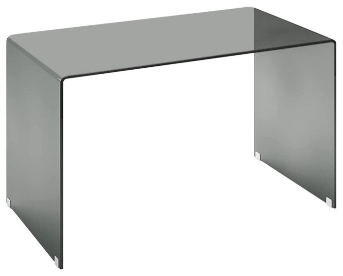 Computer Desk Bent Glass Contemporary Rectangular Shaped PC Laptop Workstation