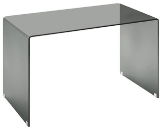 Computer Desk Bent Glass Contemporary Rectangular Shaped PC Laptop Workstation