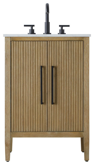 Home Living 24" Single Bathroom Vanity, Linen Oak