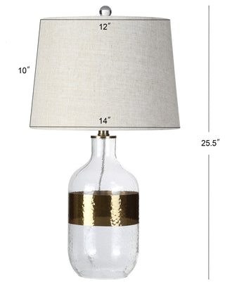 Stevens 25.5" Glass Table Lamp, Brass