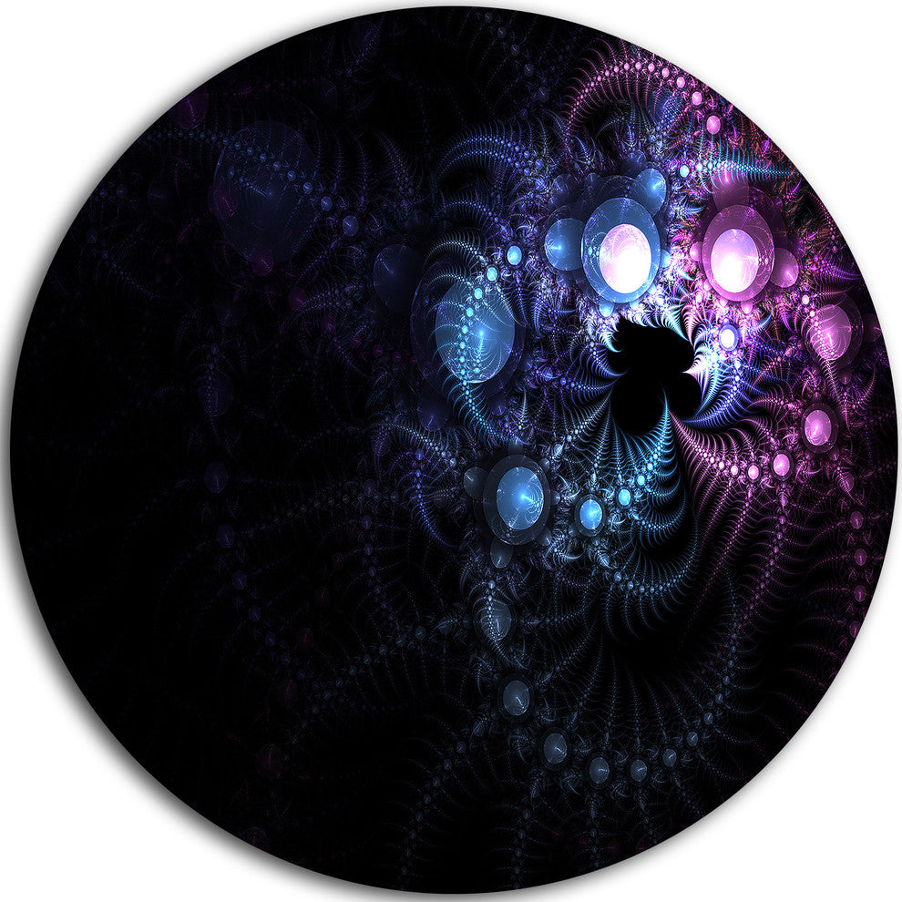 Colorful Thorny Pattern In Dark, Floral Large Disc Metal Wall Art, 11"