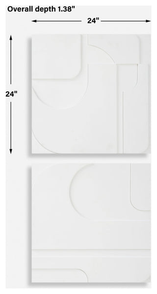 Uttermost 04373 Contours 24" x 24" Wall Abstract Decorative - White