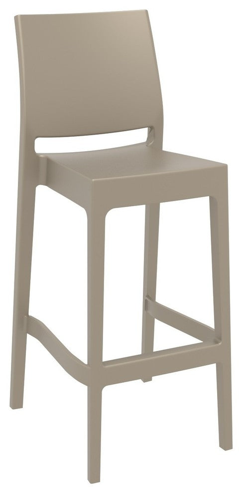 Maya Resin Barstool, Taupe, Set of 2