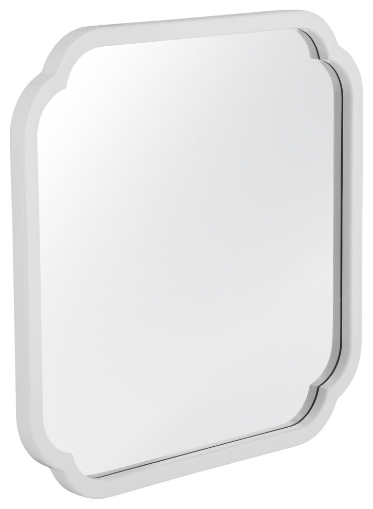 Flora Square Wall Mirror - White