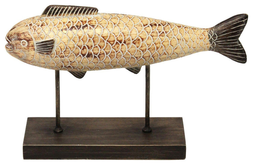 Wood Fish Table Top Sculpture