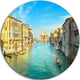 Vibrant Evening Venice Italy, Cityscape Round Wall Art, 11"