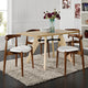 Modern Contemporary Kitchen Wood Dining Side Chairs Set of 4 Walnut White