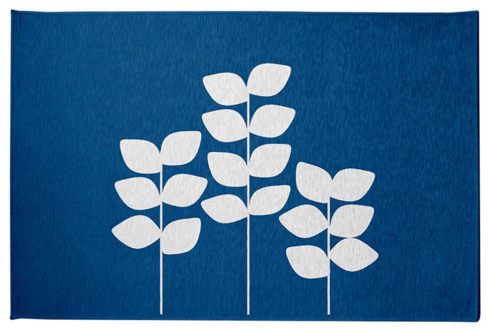 Simple Stems Spring Chenille Rug, Dark Cobalt Blue, 2'x3'