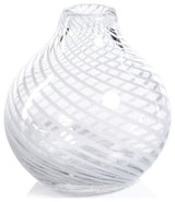 Chantilly White Swirl Glass Bud Vase, Onion