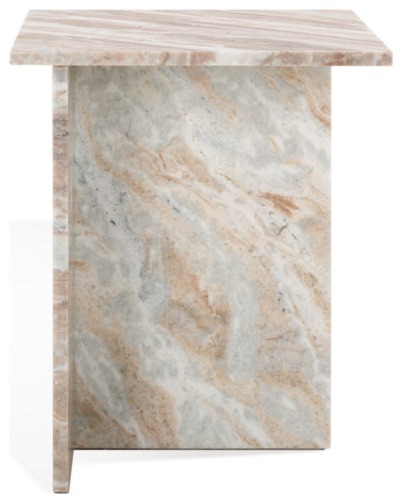 Safavieh Couture Adriano Marble Accent Table, White/Brown